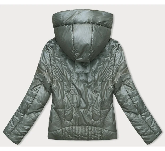 Krátká dámská prošívaná bunda v khaki barvě model 18844077 - S'WEST