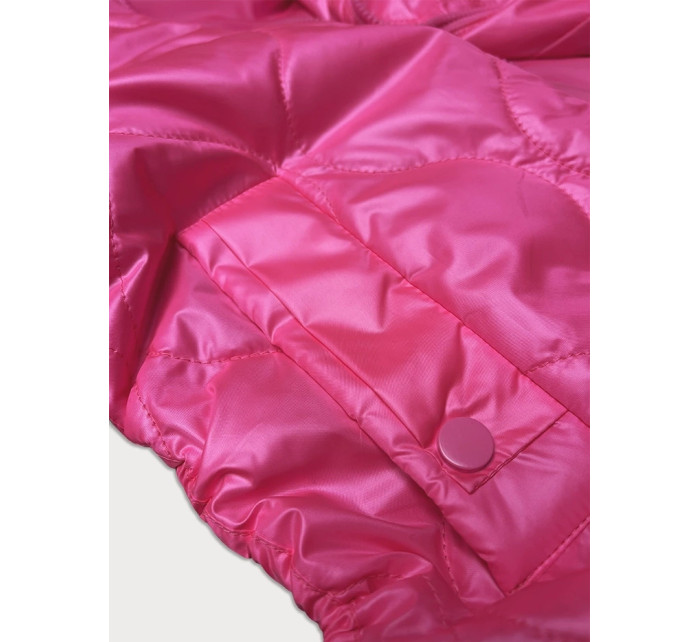 Neónovo ružová dámska bunda so šnúrkami na bokoch S'West (B8235-83)