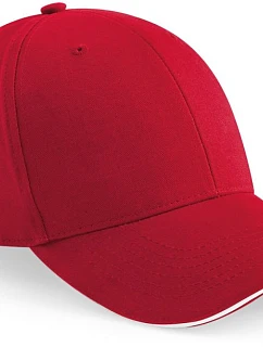 Beechfield B 20 6-panelová sendvičová čiapka „Athleisure“ 53.0020 klasická červená/biela