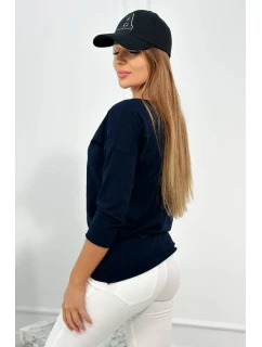 Blúzka ležérna tmavomodrá