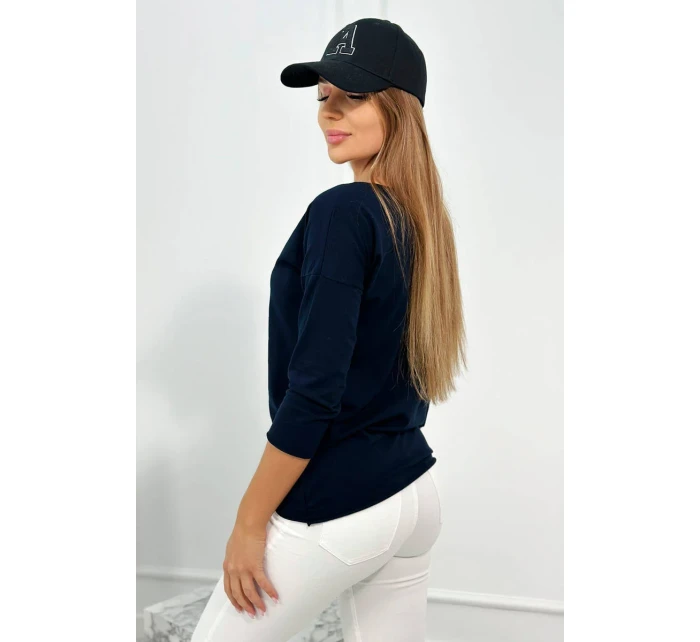 Blúzka ležérna tmavomodrá