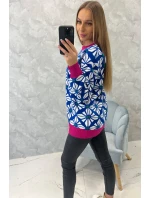 Swinger s geometrickým motívom nevädze modrá