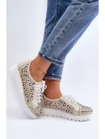 Kožené Polobotky Na Platformě Bežové model 21646202 - Zazoo