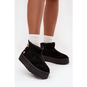 Dámské sněhule na platformě s přezkami černé model 21714200 - Boto Dámské sněhule na platformě s přezkami černé model 21714200 - Boto