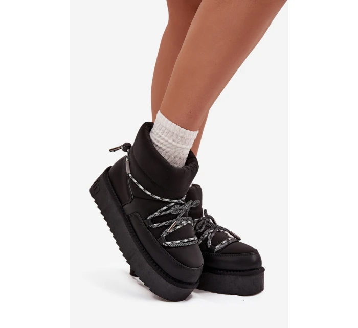 Dámske snežnice na platforme D.Franklin - čierne Dámske snežnice na platforme D.Franklin - čierne