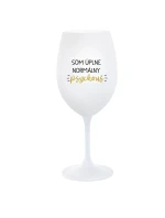 SOM ÚPLNE NORMÁLNY PSYCHOUŠ - biely pohár na víno 350 ml SOM ÚPLNE NORMÁLNY PSYCHOUŠ - biely pohár na víno 350 ml