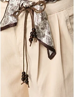 Spodnie damskie z wysokim stanem z beżowe model 22067209 - FashionStreet