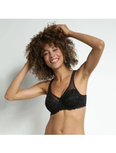 Dámska čipková podprsenka DIM GENEROUS ESSENTIEL UNDERWIRE BRA - DIM - čierna