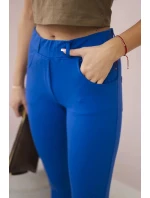 Bavlnené nohavice s mašľou v chrpovo modrej farbe