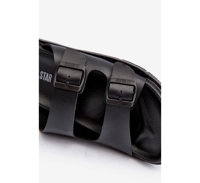 Lekkie Klapki Męskie Z Klamrami Big Star NN174597 Czarne