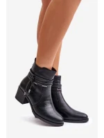 Dámské boty na podpatku z podšívkou černé model 21672432 - Boto