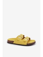 Dámské pantofle s přezkami Žluté Oliena