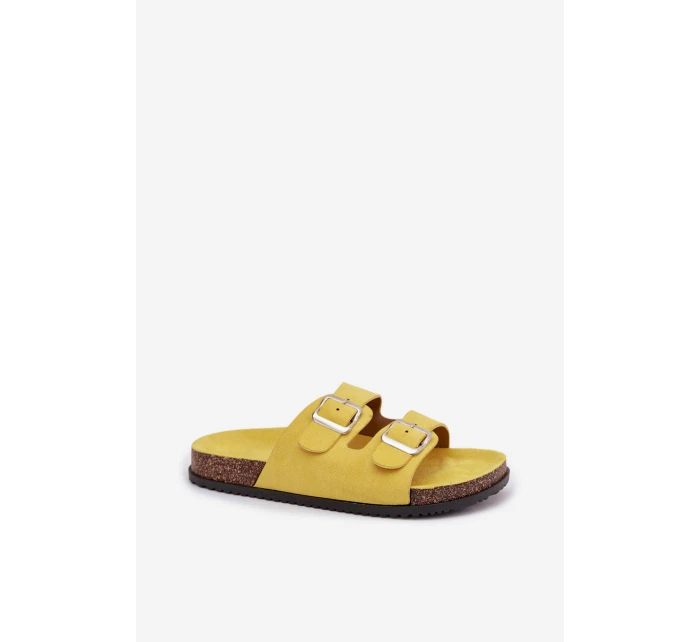 Dámské pantofle s přezkami Žluté Oliena