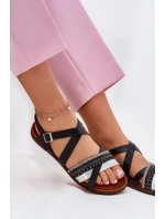 Dámské Ploché Sandály S Pásky Černé model 21697523 - SERGIO LEONE