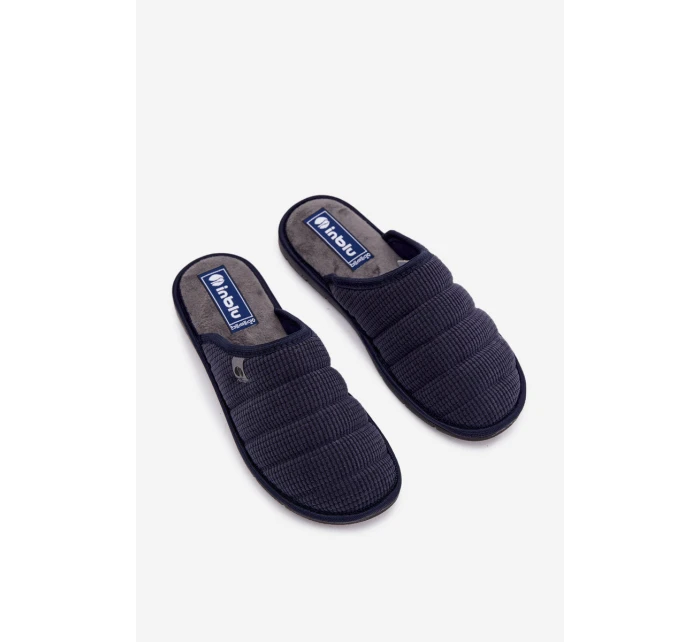 Pohodlná Pánská Domácí Obuv Pantofle model 21821662 Tmavě Modrá - Inblu