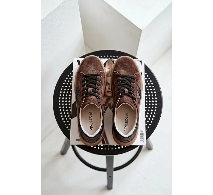 Dámské tenisky Vinceza 79597 na platformě hnědé