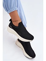 Dámské nazouvací tenisky Materiálové  Černé model 22133445 - Kobbo