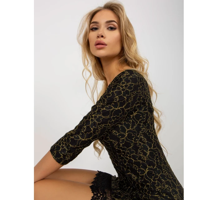 Dámske šaty LK SK 506068 čierne a zlaté
