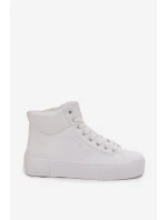 Dámske zateplené tenisky na platforme Big Star - biele Dámske zateplené tenisky na platforme Big Star - biele