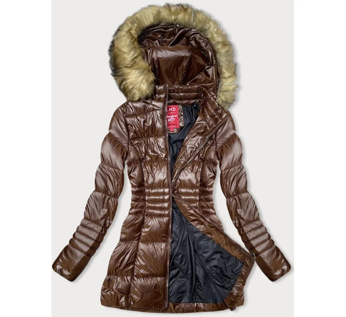 Hnědá dámská prošívaná bunda pro přechodné období model 18894367 - LHD Hnědá dámská prošívaná bunda pro přechodné období model 18894367 - LHD