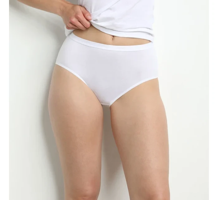 Dámske bavlnené nohavičky 2 ks DIM COTTON BIO MIDISLIP 2x - DIM - biela