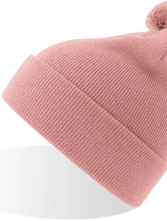 Atlantis Headwear Kid Wind-S Pompom Detská pletená čiapka s bambulou 33.0313 ružová