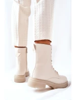 Wysokie Botki Workery Beżowe Rozelle Wysokie Botki Workery Beżowe Rozelle