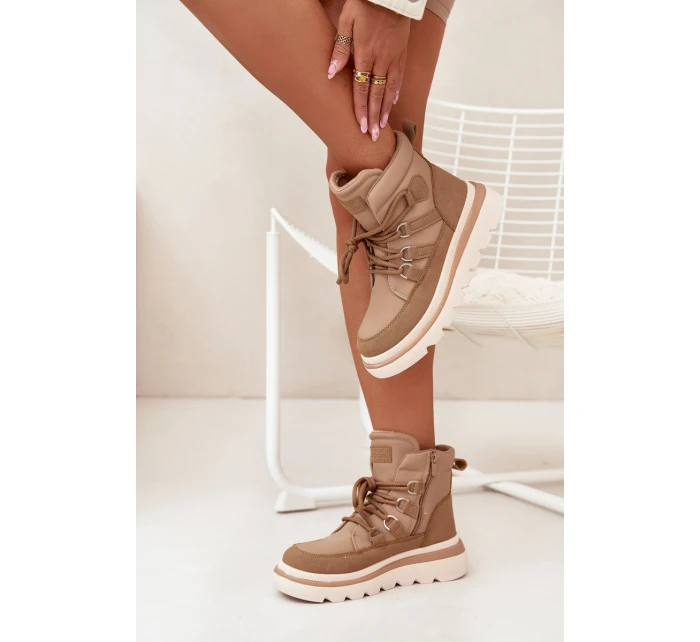 Dámské Botky Trapery Na Platformě Camel model 21705281 - Boto Dámské Botky Trapery Na Platformě Camel model 21705281 - Boto