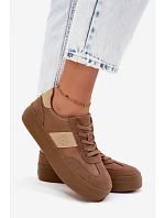 Dámské tenisky na platformě Big Star model 22185465 světle hnědé - Big Star Shoes