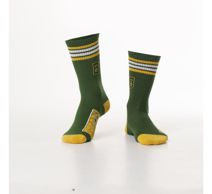 Pánske zelené športové ponožky s nápisom
