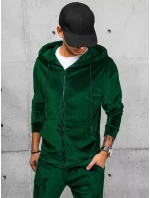 Pánska zelená velúrová mikina FashionStreet BX5543