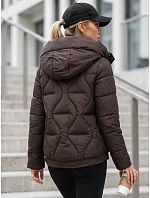 Kurtka damska zimowa pikowana z kapturem brązowe model 22350707 - FashionStreet