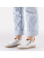 Dámske kožené ažurové biele poltopánky Rieker N2405-80