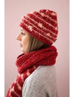 Dámská souprava se šátkem vínová model 18751051 - K-Fashion Dámská souprava se šátkem vínová model 18751051 - K-Fashion