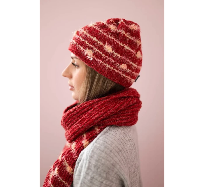 Dámská souprava se šátkem vínová model 18751051 - K-Fashion Dámská souprava se šátkem vínová model 18751051 - K-Fashion