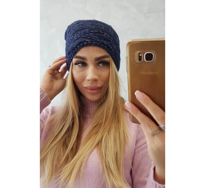 Fleecová čiapka Edyta K298 navy blue