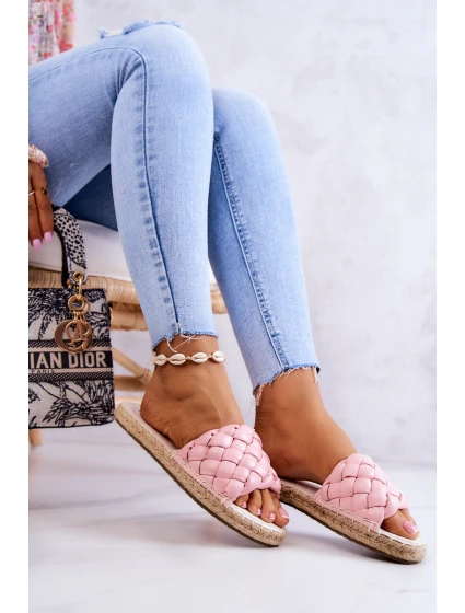 Kožené pletené pantofle Big Star model 21580662 Růžová - Big Star Shoes