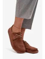 Półbuty Damskie Typu Barefoot Z Naturalnego Zamszu Zazoo 327 Brązowe