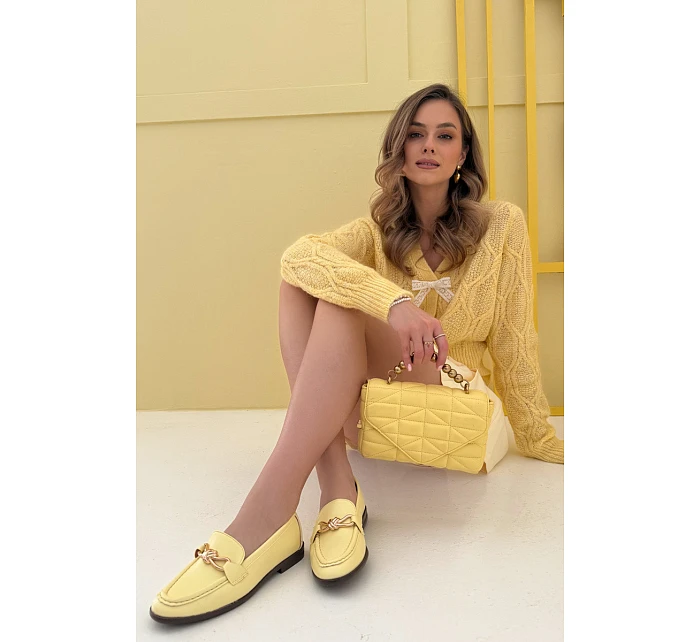 Dámské mokasíny s ozdobným detailem Žluté Rosynne