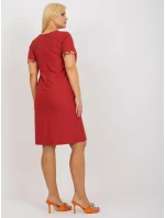 Sukienka LK SK model 21271935 bordowy - FPrice Sukienka LK SK model 21271935 bordowy - FPrice