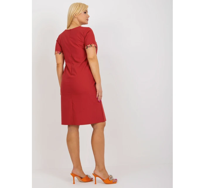 Sukienka LK SK model 21271935 bordowy - FPrice Sukienka LK SK model 21271935 bordowy - FPrice