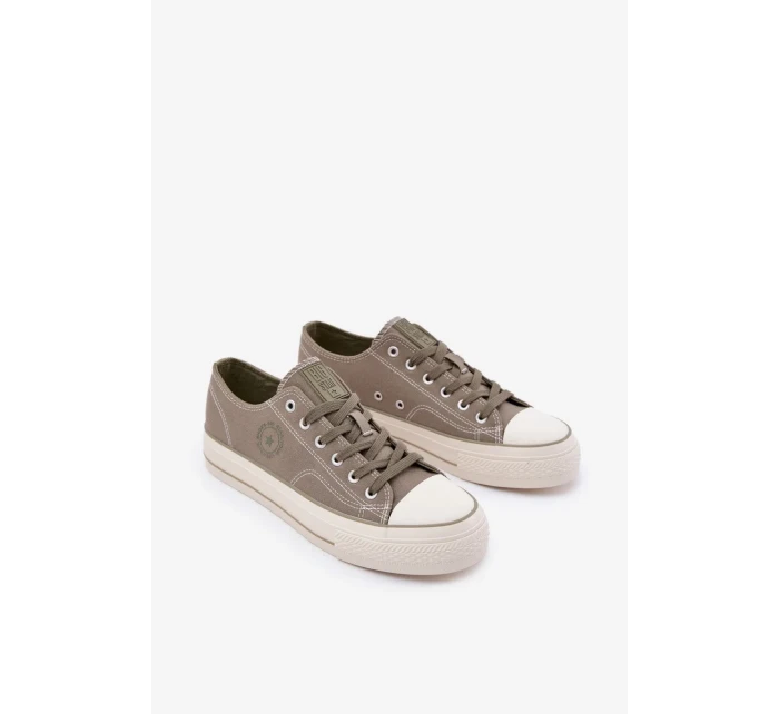 Pánske plátenné tenisky na platforme Big Star - zelené