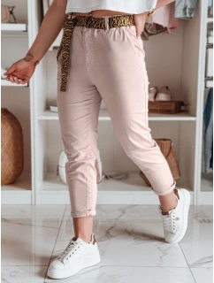 Dámské kalhoty s páskem růžové Dstreet model 21987157 - FashionStreet