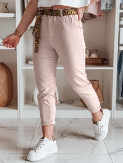 Dámske nohavice s opaskom MADELINA pink FashionStreet UY2627
