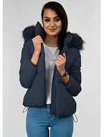 Dámska krátka zimná prešívaná bunda Dark Blue (7694) Dámska krátka zimná prešívaná bunda Dark Blue (7694)
