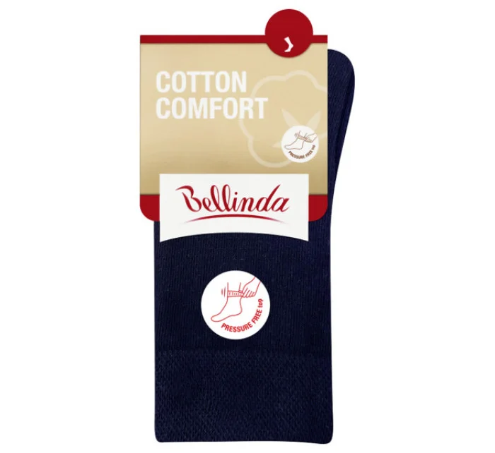 Dámske bavlnené ponožky s pohodlným lemom COTTON COMFORT SOCKS - BELLINDA - tmavo modrá