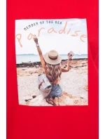 Halenka s potiskem Paradise červená