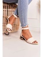 Kožené Sandály Na Béžová model 21546522 - Laura Messi Kožené Sandály Na Béžová model 21546522 - Laura Messi