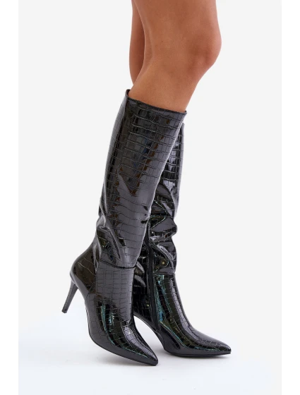 Kozačky Na Podpatku S Černé model 21677350 - Boto