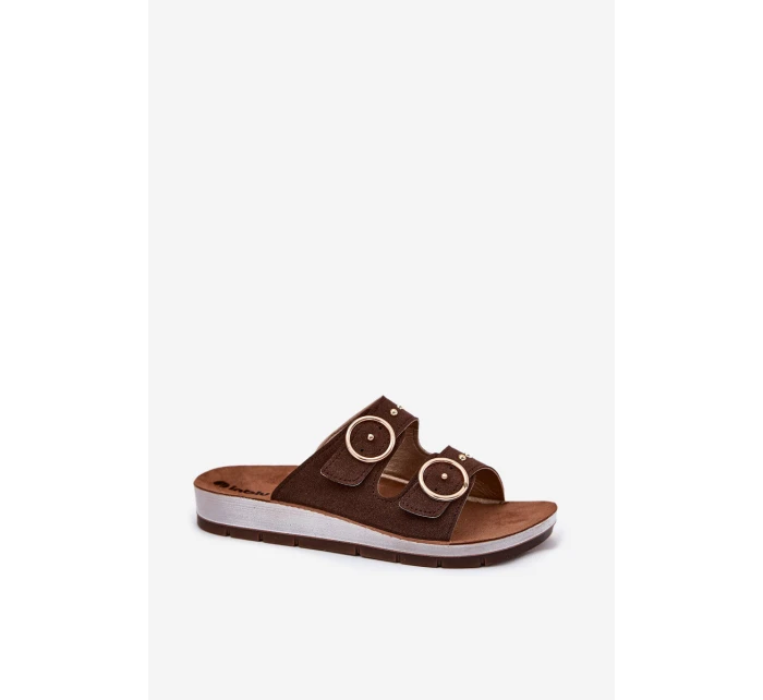 Wygodne Klapki Damskie Inblu CP000054 Brązowe